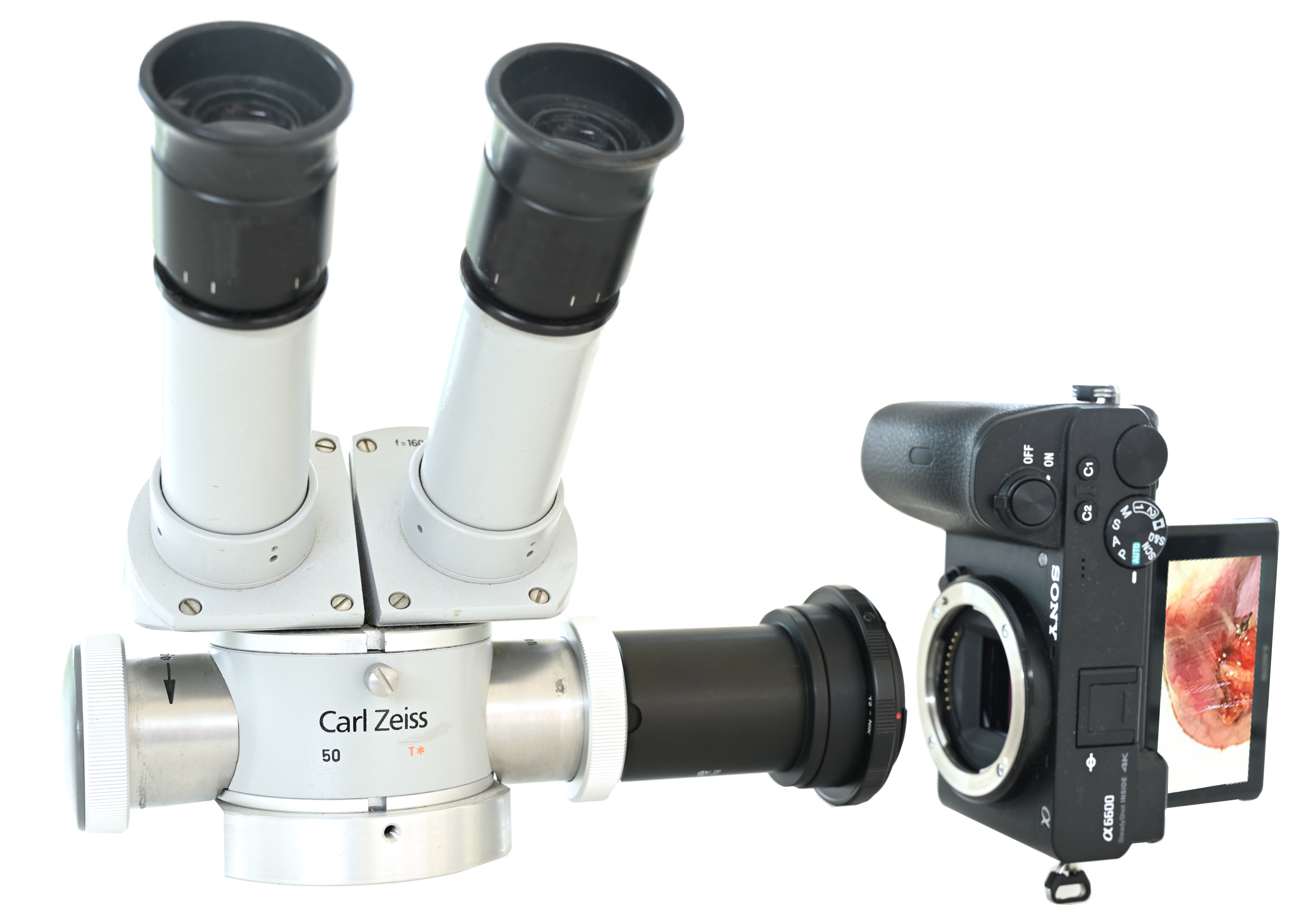 Anwendungsbeispiel �ltere Spaltslampe, Zeiss OPMI Spaltlampe Strahlenteiler mit Moderner Digitalkamera