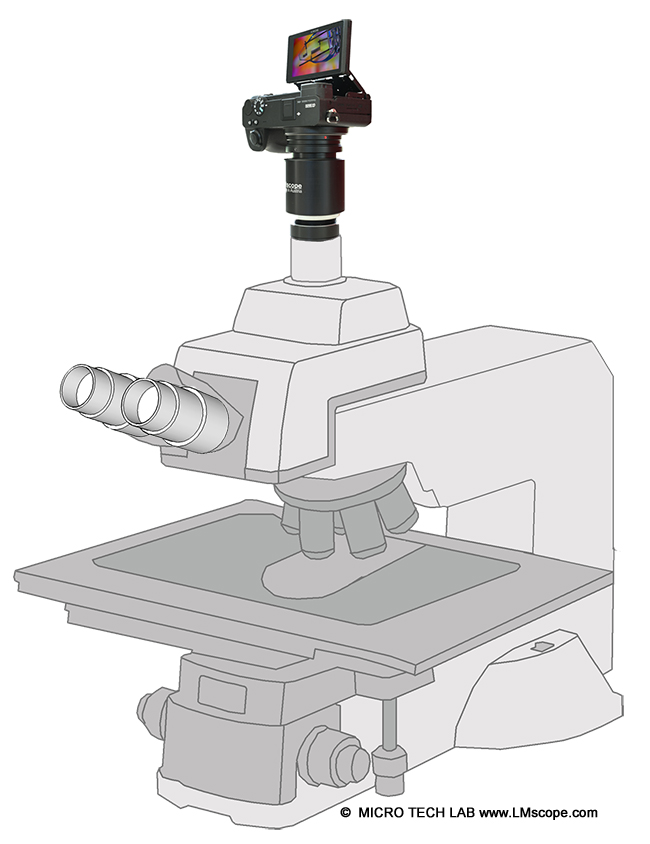Nikon EL200 EL300 Mikroskopkameras am Eclipse Fototubus, Kameraadapter mit den neuesten Digitalkameras ausstatten