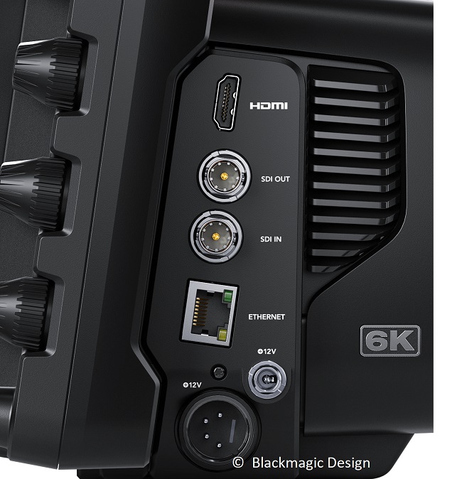 Blackmagic Studio camera 6K Anschlsse LAN Ethernet 12V HDMI