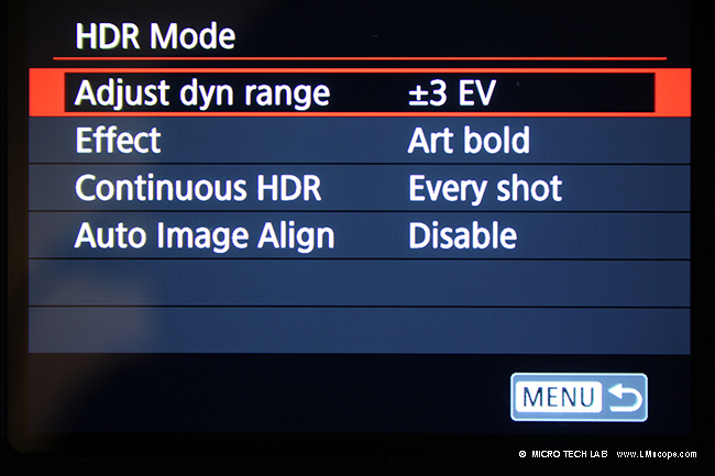 modo HDR adjustar Canon EOS 80D