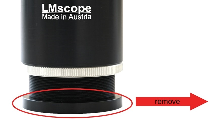 adaptateur flexible  champ large pour microscopes Retirer la bague extension de monture C