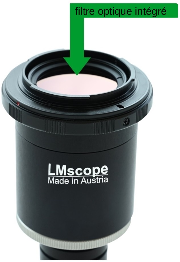 Adaptateur de microscope LM avec porte-filtre, pour filtre optique