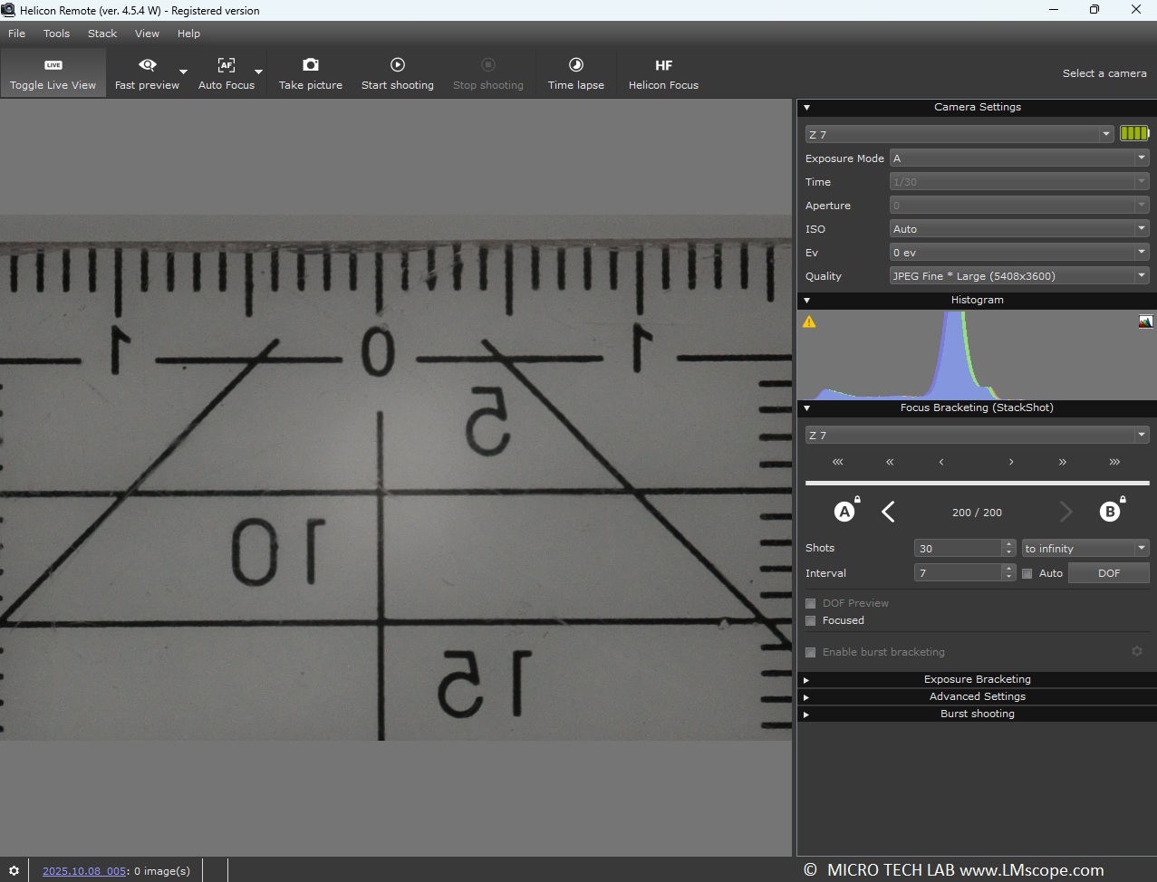 Helicon Remote Tethering Live view / horizontales als auch vertikales Spiegeln