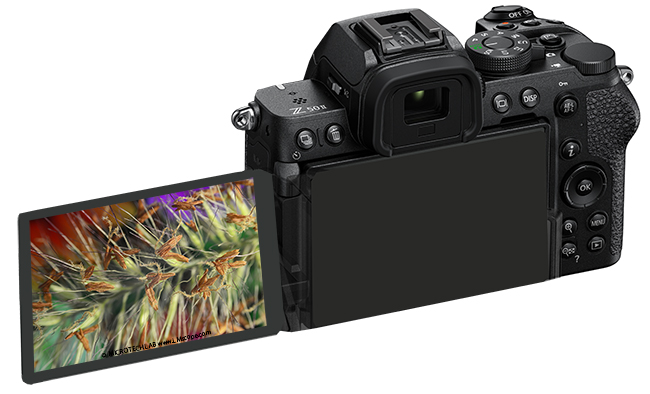 Vorteil am Mikroskop: Nikon Z50 2 dreh und schwenkbares Touch-Display 