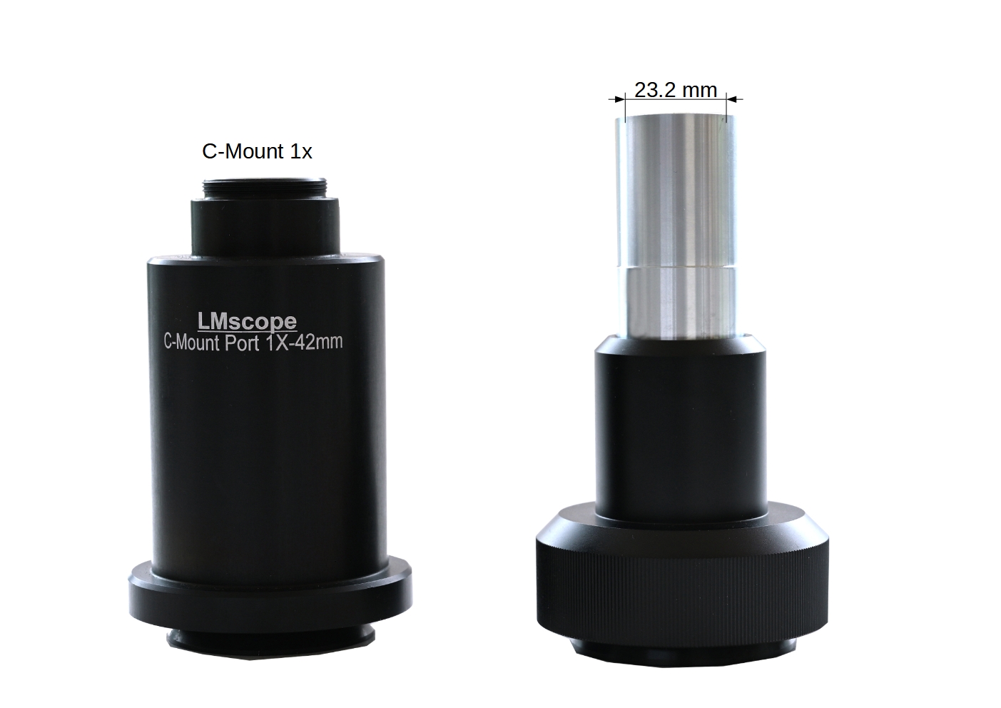 Mikroskopadapter:Vergleich Fototubus C-Mount und  23,2mm Innendurchmesser